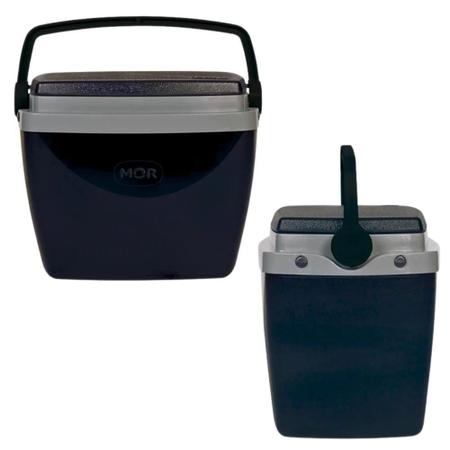 Kit Caixa Termica Preta Cooler Pequeno 6 L / 8 Latas + Cadeira de Praia Aluminio Mor Imagem de Kit Caixa Termica Preta Cooler Pequeno 6 L / 8 Latas + Cadeira de Praia Aluminio Mor