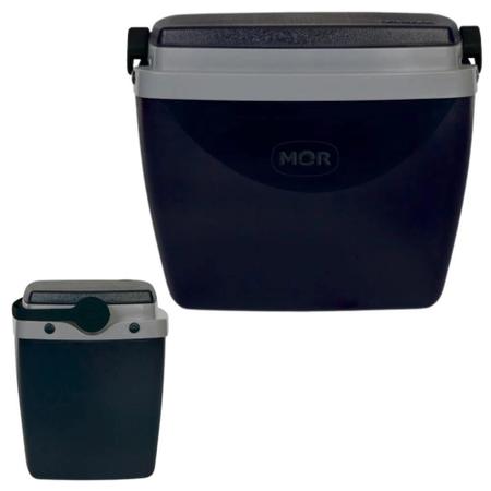 Kit Caixa Termica Preta Cooler Pequeno 6 L / 8 Latas + Cadeira de Praia Aluminio Mor Imagem de Kit Caixa Termica Preta Cooler Pequeno 6 L / 8 Latas + Cadeira de Praia Aluminio Mor