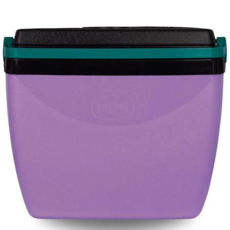 Imagem de Kit Caixa Termica Roxa Cooler 26 L + Cadeira de Praia Lilas Prosa 4 Posicoes