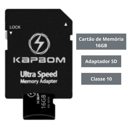 Imagem de Kit Caixinha de Som Potente Portátil Recarregável 5W Entrada Usb Micro Sd FM e Cartão de Memória 16GB Classe 10 Celular