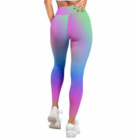 Kit Calça Legging Cós Alto Blusa Feminina Academia Degrade Moda