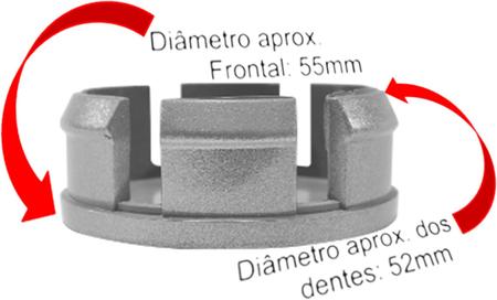 Imagem de Kit Calotinha Miolo De Roda Honda Fit City Civic Prata 55mm