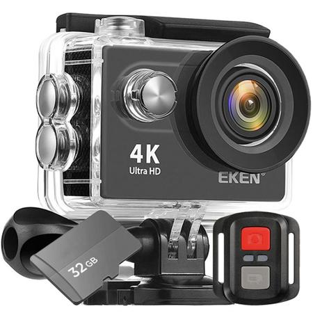 Imagem de Kit Câmera Filmadora Eken H9R 4K Wi-Fi + Cartão 32GB Estabilizador de Imagem EIS Controle Remoto Sport