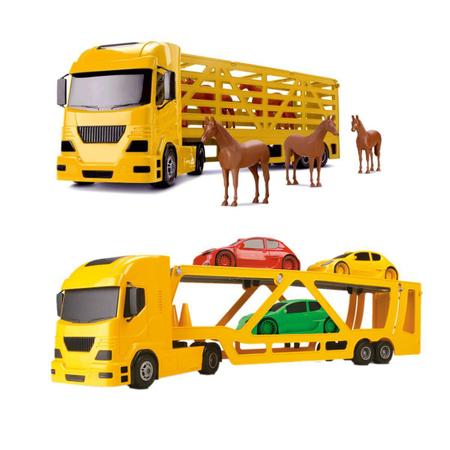 Brinquedo Caminhão 360 Pollux Com Carreta E Cavalos – Shopping Tudão