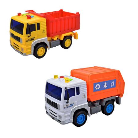 BBR Toys KIt caminhão de brinquedo infantil para criança a fricção  Plataforma e Bombeiro BBR