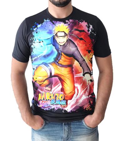 Camisetas Naruto 12 modelos disponíveis tecido 100% algodão fio 30.1, Preta  com símbolo da AKATSUKI.