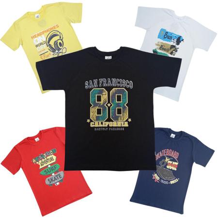 Kit Camiseta Bermuda + Cuecas Boxer Infanto Juvenil Menino - Paraíso do Conjunto Imagem de Kit Camiseta Bermuda + Cuecas Boxer Infanto Juvenil Menino