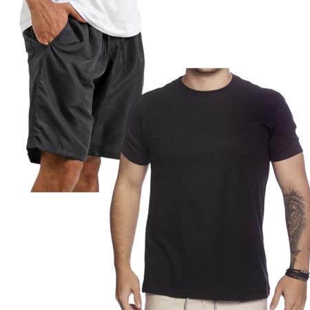 Kit Camiseta e Bermuda Tactel Masculina Camisa Algodão Lisa - PL Shoes -  Camisa e Camiseta Esportiva - Magazine Luiza