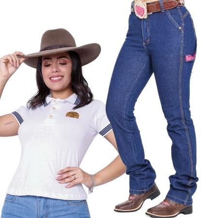 Imagem de Kit Camiseta Polo Muladeiros + Calça Carpinteira Feminina