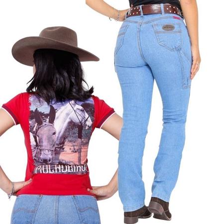 Imagem de Kit Camiseta Polo Muladeiros + Calça Carpinteira Feminina