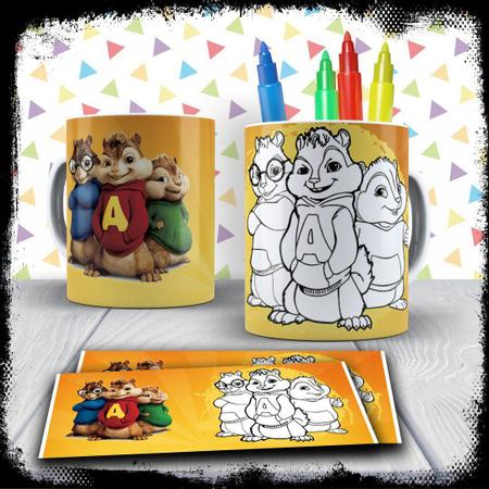 Kit Caneca Vamos Colorir Bob Esponja + Jogo de Canetinhas - Mary