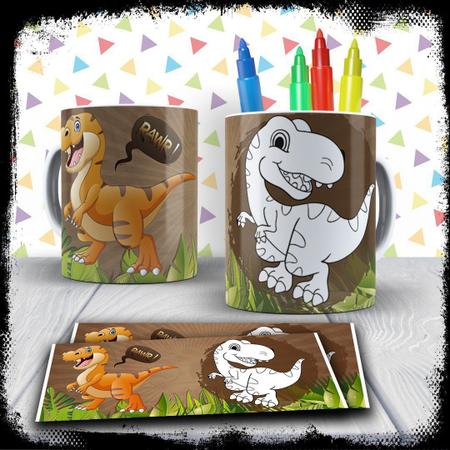 Kit Caneca para pintar Dinossauro + Jogo de Canetinhas Laváveis - Mary Pop  Personalizados - Canecas - Magazine Luiza