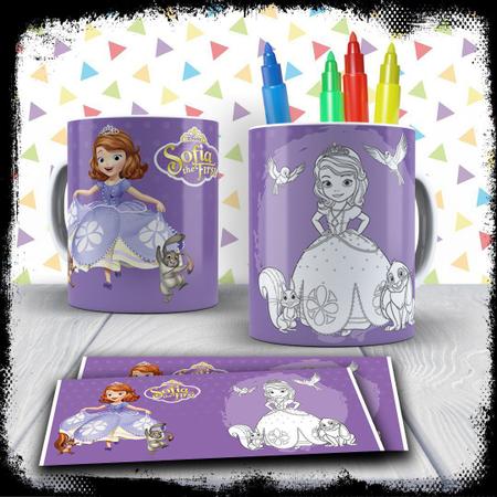 Kit Caneca para pintar Princesinha Sofia + Jogo de Canetinhas Laváveis -  Mary Pop Personalizados - Canecas - Magazine Luiza