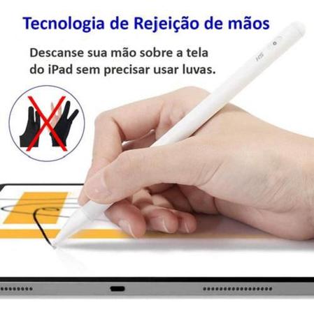 Imagem de Kit Caneta C Palm Rejection + Capa p iPad Air 5 / 4 ª geração 10.9" Protetora c Espaço p caneta Anti Impacto Proteção Total Capinha Smart Case Robusta