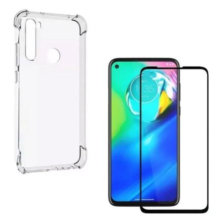 Imagem de Kit Capa Anti Impacto + Pel. de Vidro 3D p/ Moto G8 Power