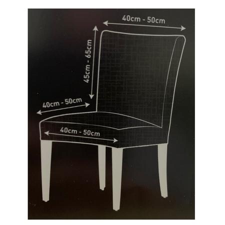 Imagem de Kit Capa Cadeira De Jantar Suplex 8 Peças Estampada Marrom Garfo