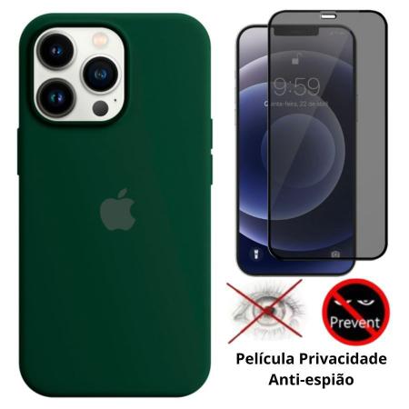 Imagem de Kit Capa Capinha Case + Película Privacidade 3D Tela Compatível Com iPhone 12 / 12 Pro