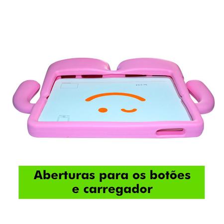 Imagem de Kit Capa Capinha Ipad Mini 2012 A1432 A1454 A1455 Infantil Case Emborrachada Alça Macia + Pelicula