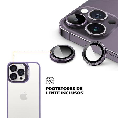 Imagem de Kit Capa case capinha Gravity Lilás  e Pelicula Defender Pro Privacidade para iPhone 15 Pro - Gshield