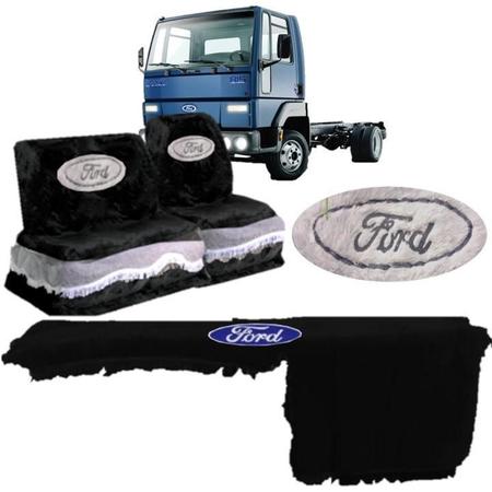 Imagem de Kit Capa De Banco Painel Chinil Preto Logo Ford Cargo 02 08