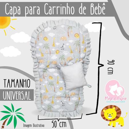 Imagem de Kit Capa de Bebê Conforto + Capa de Carrinho + Jogo Protetor de Cinto + Capota Solar - Mãe e Filho Enxovais
