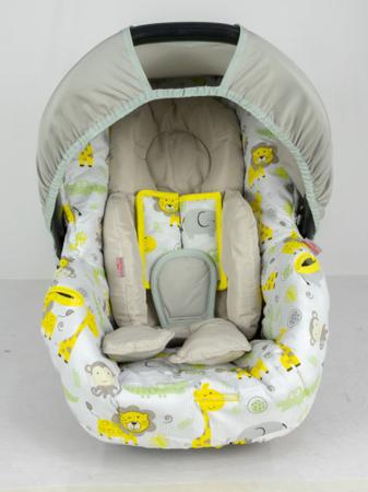 Imagem de Kit capa de bebê conforto e redutor - safári amarelo