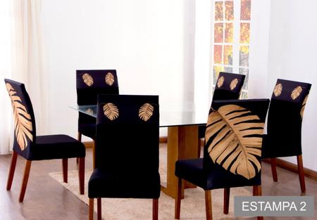 Kit Capa de Cadeira 4 Lugares Ajustável Cozinha Paris - Decora Shopping Imagem de Kit Capa de Cadeira 4 Lugares Ajustável Cozinha Paris