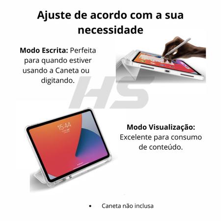 Imagem de Kit Capa de iPad Air 4/ 5 Geração 10.9" + Película Fosca Paperlike Sensaçao de Papel - Smart Case Protetora c Espaço para Caneta Stylus Pen
