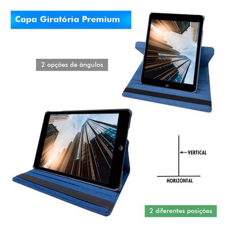 Imagem de Kit Capa Ipad 6 6ª Geração 2018 Tablet 9.7 Polegadas Couro Giratória Reforçada Premium + Pelicula