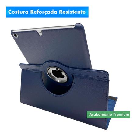 Imagem de Kit Capa Ipad 6 6ª Geração 2018 Tablet 9.7 Polegadas Couro Giratória Reforçada Premium + Pelicula