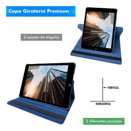 Imagem de Kit Capa Ipad Air 2 2ª Geração 2014 Tablet 9.7 Polegadas Case Giratória Reforçada Premium + Pelicula