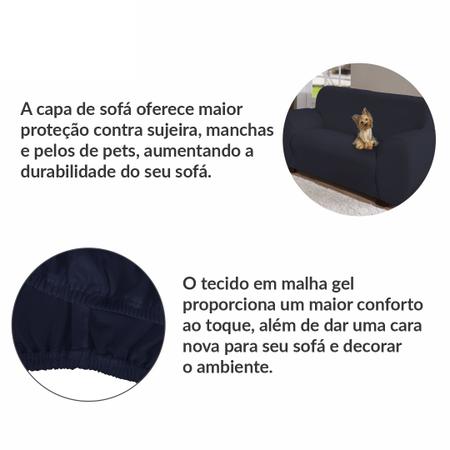 Imagem de Kit Capa Para Sofa 2 e 3 Lugares Malha Gel