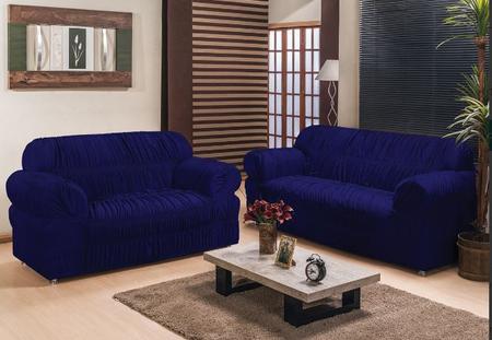 Imagem de Kit capa para sofá elasticada 2 e 3 lugares franzida malha gel - excelente qualidade