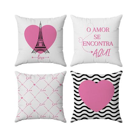 Imagem de Kit Capas Almofadas Decorativas Love Paris 45x45 - ID Decor