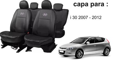 Imagem de Kit Capas de Couro Hyundai i30 2011 + Capa de Volante + Chaveiro Hyundai