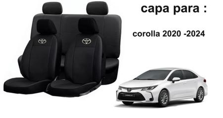 Imagem de Kit Capas de Couro Toyota Corolla 2021 + Capa de Volante + Chaveiro Toyota