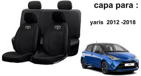 Imagem de Kit Capas de Couro Toyota Yaris 2012 + Capa de Volante + Chaveiro Toyota