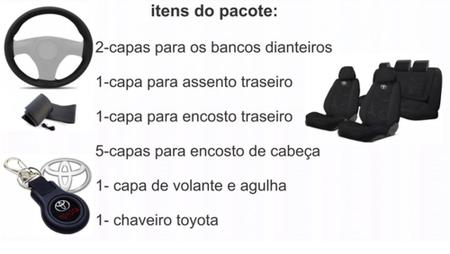 Kit Capas Personalizado Estofado Tecido Etios 12-16 + Volante + Chaveiro - Iron Tech Imagem de Kit Capas Personalizado Estofado Tecido Etios 12-16 + Volante + Chaveiro