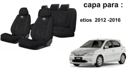 Kit Capas Personalizado Estofado Tecido Etios 12-16 + Volante + Chaveiro - Iron Tech Imagem de Kit Capas Personalizado Estofado Tecido Etios 12-16 + Volante + Chaveiro