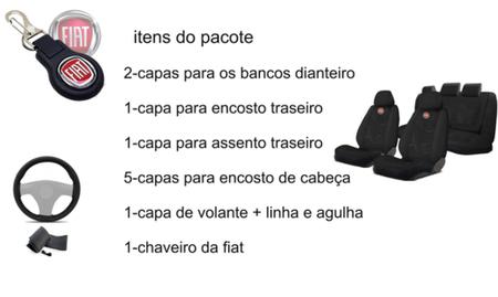 Imagem de Kit Capas Tecido Fiorino '96-'07 + Volante + Chaveiro - Adequado a Todas as Versões