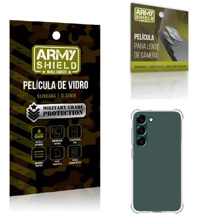 Imagem de Kit Capinha Samsung Galaxy S23 Fe + Película de Câmera + Película de Vidro 3D - Armyshield
