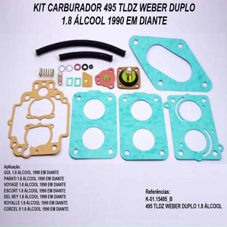 Imagem de Kit Carburador Duplo Escort Del Rey Corcel 2 1.8 Álc 90/ - Krater