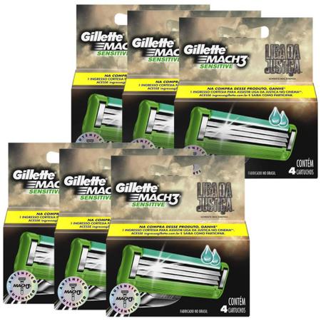 Imagem de Kit Carga Gillette Mach3 Sensitive com 24 unidades