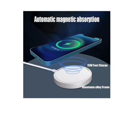 Imagem de Kit Carregador Magnético Sem Fio + Carregador USB-C 20W Compatível Iphone   11 12 13 14 15 Pro Max Mag-Safe 15W Com Imã