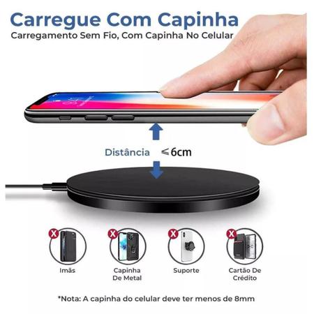 Imagem de Kit Carregador Sem Fio Indução Qi Compatível C/ Ios 11 E 12