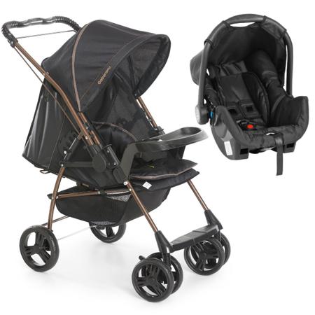 Imagem de Kit Carrinho Bebê Milano Reversível Travel System com Bebê conforto Grid Galzerano