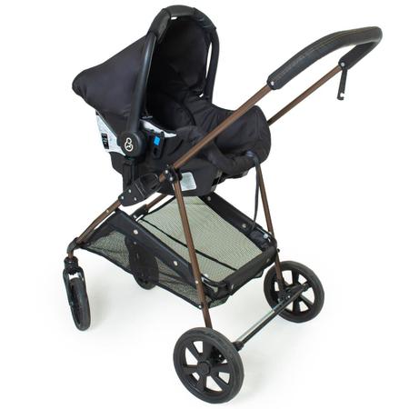 Imagem de Kit carrinho de bebê napoli com bebê conforto grid galzerano