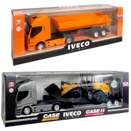 Caminhão Carreta De Brinquedo Iveco Hi-way Tora De Madeira - R$ 61,5