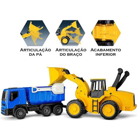 Kit Carrinhos Caminhão Brinquedo Construção Trator Truck Box