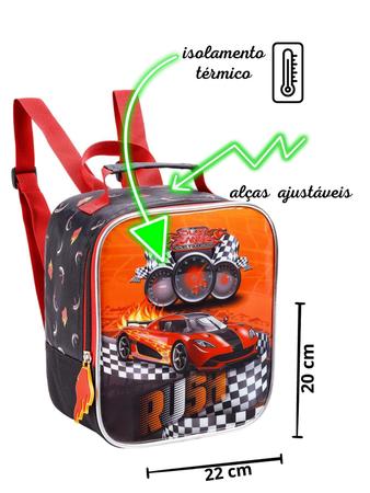 Imagem de Kit CarroAranha Mochila Rodas Costas + Lancheira Térmica